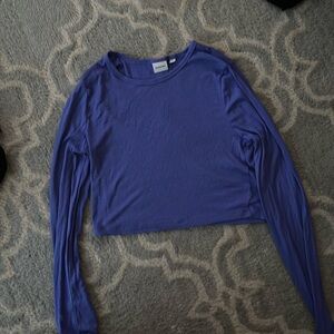 Aritzia Purple ribbed cropped long sleeve